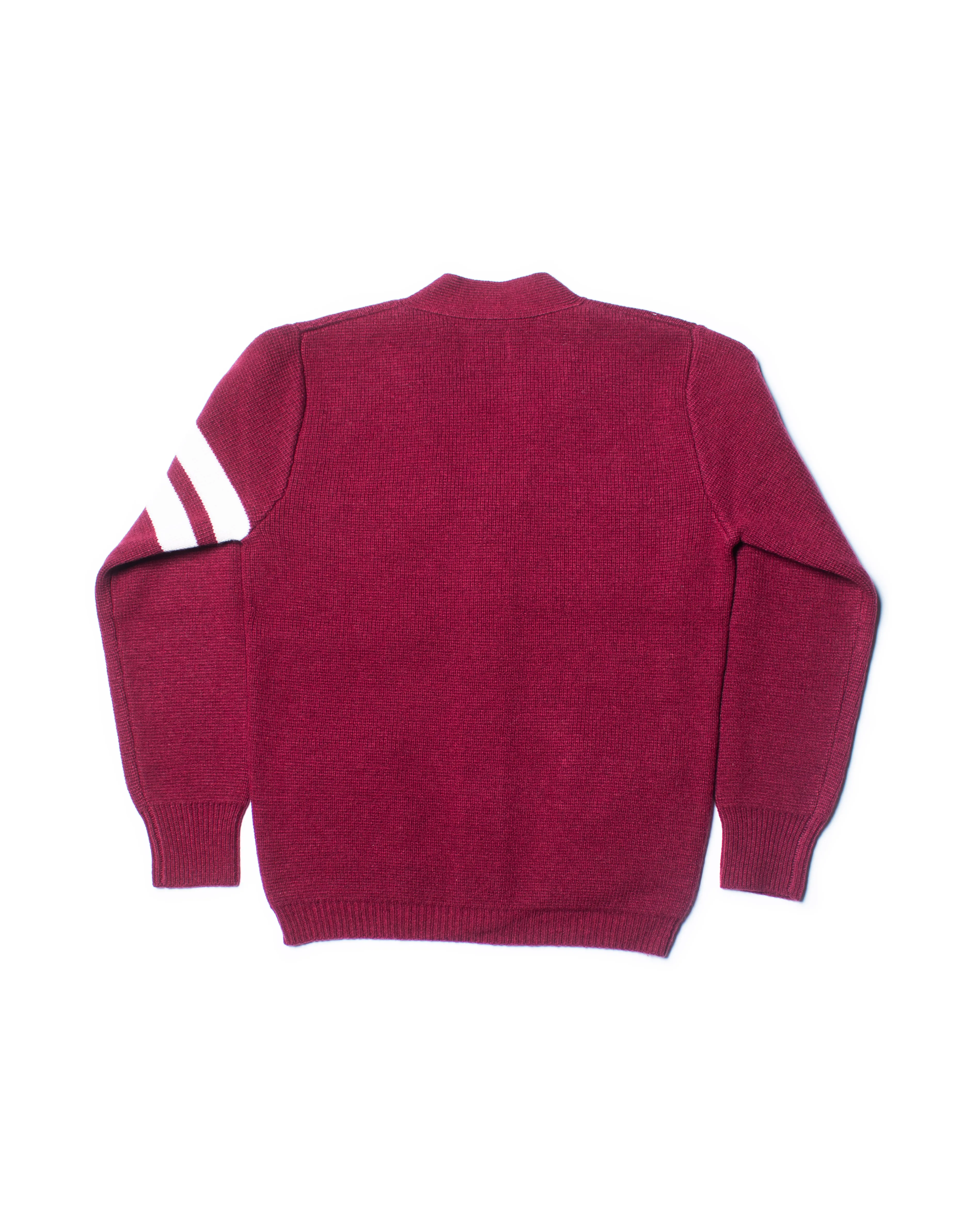 HARVARD WOOL VARSITY CARDIGAN - BURGUNDY