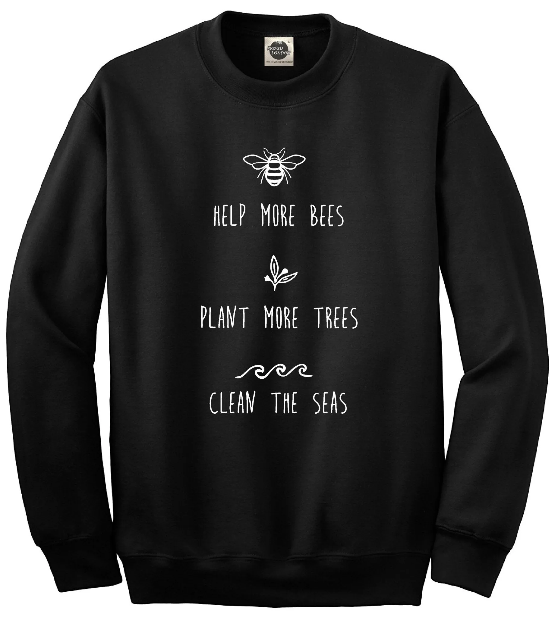 Help More Bees Plant More Trees Clean || Unisex Crewneck Sweatshirt The Seas || Unisex Sweatshirt