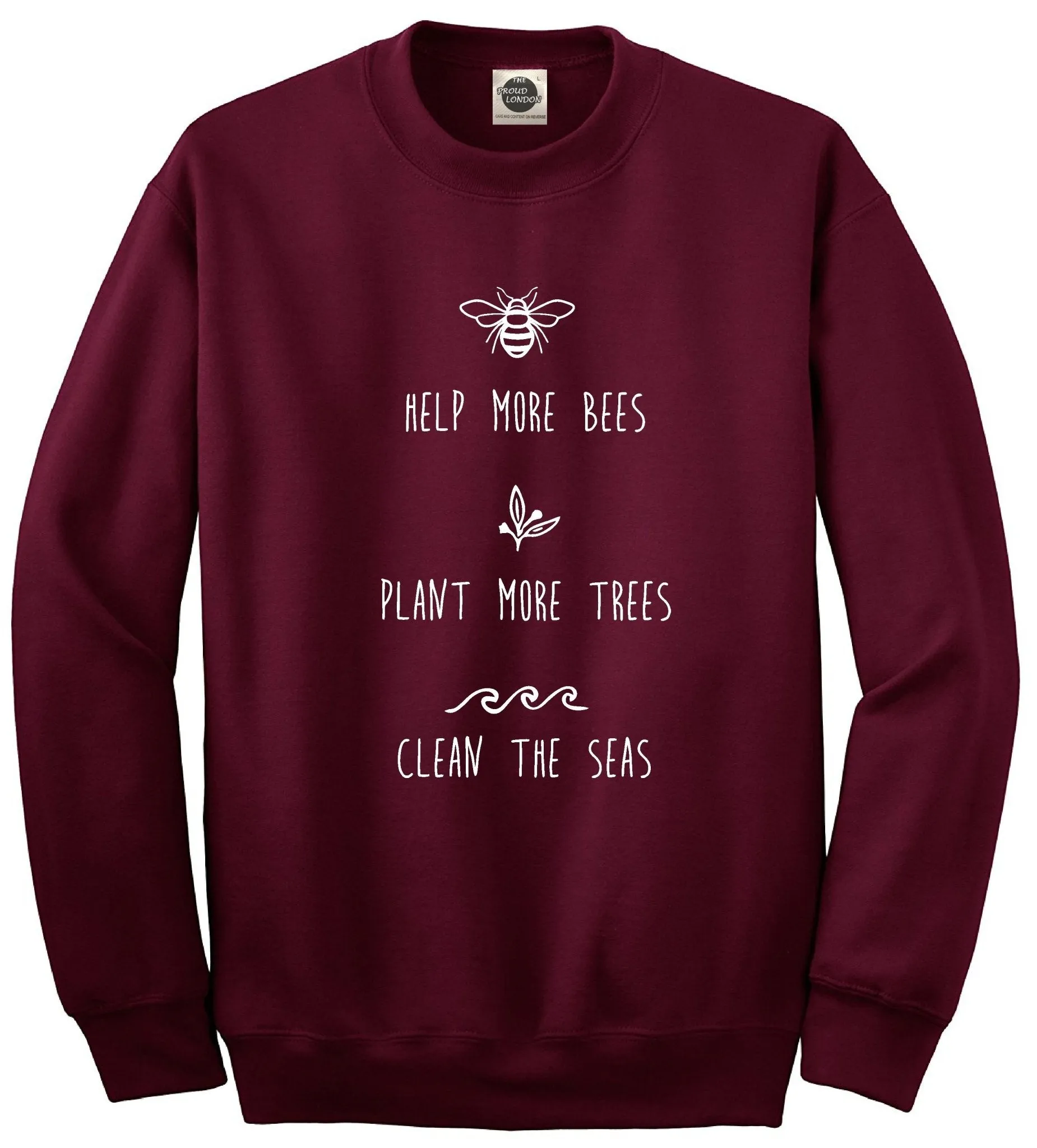 Help More Bees Plant More Trees Clean || Unisex Crewneck Sweatshirt The Seas || Unisex Sweatshirt