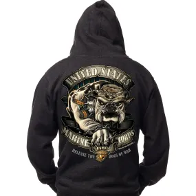 Hoodie: Marine Corps Bulldog, Black Hoodie