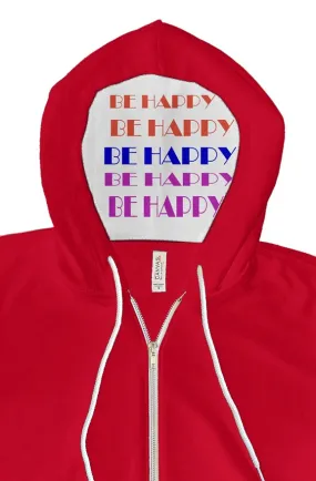 hoodie with zipper be happy