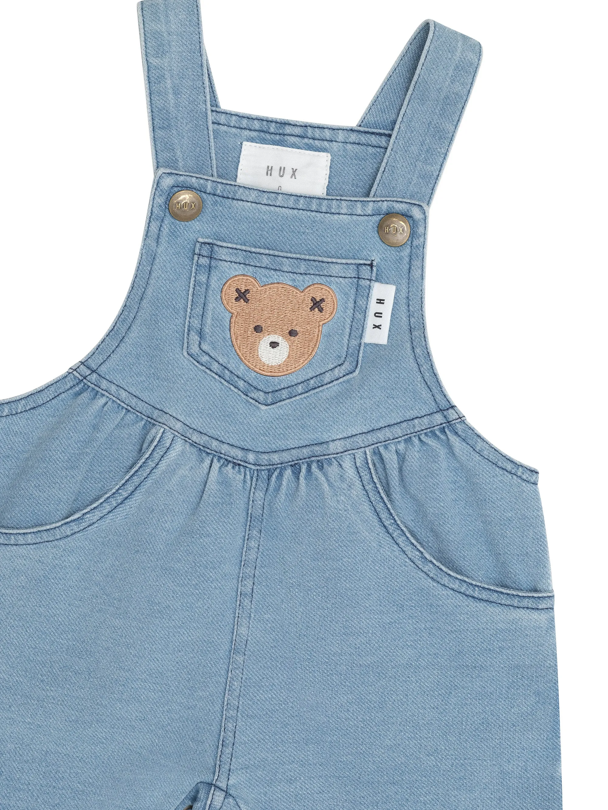 HUXBEAR KNIT DENIM SHORT OVERALLS