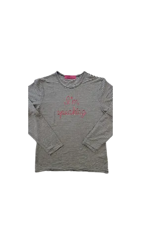 I’m speaking embroidery on long sleeve striped t-shirt