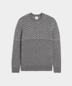 Inis Meáin Plaited Collar Crewneck in Grey