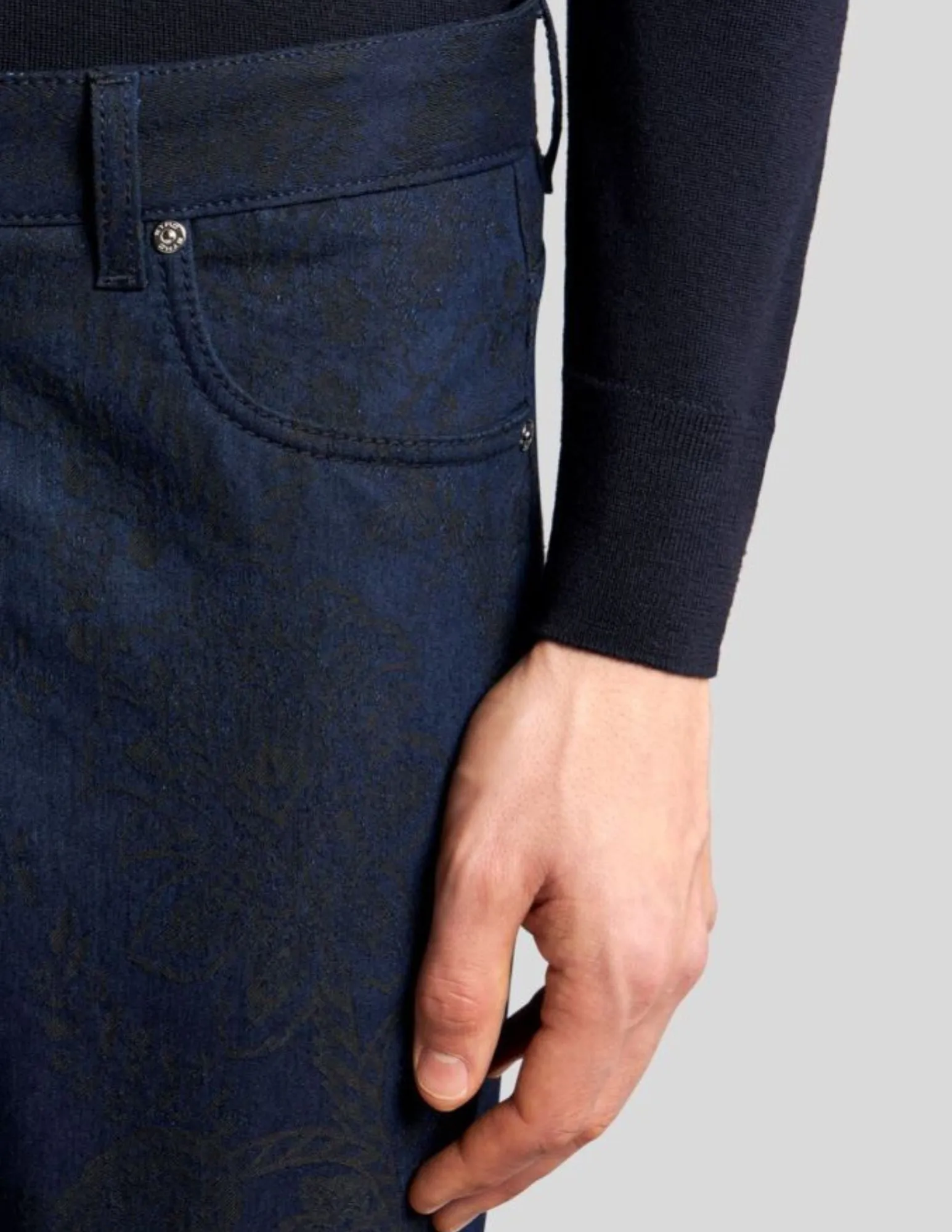 Jacquard Jeans | Navy