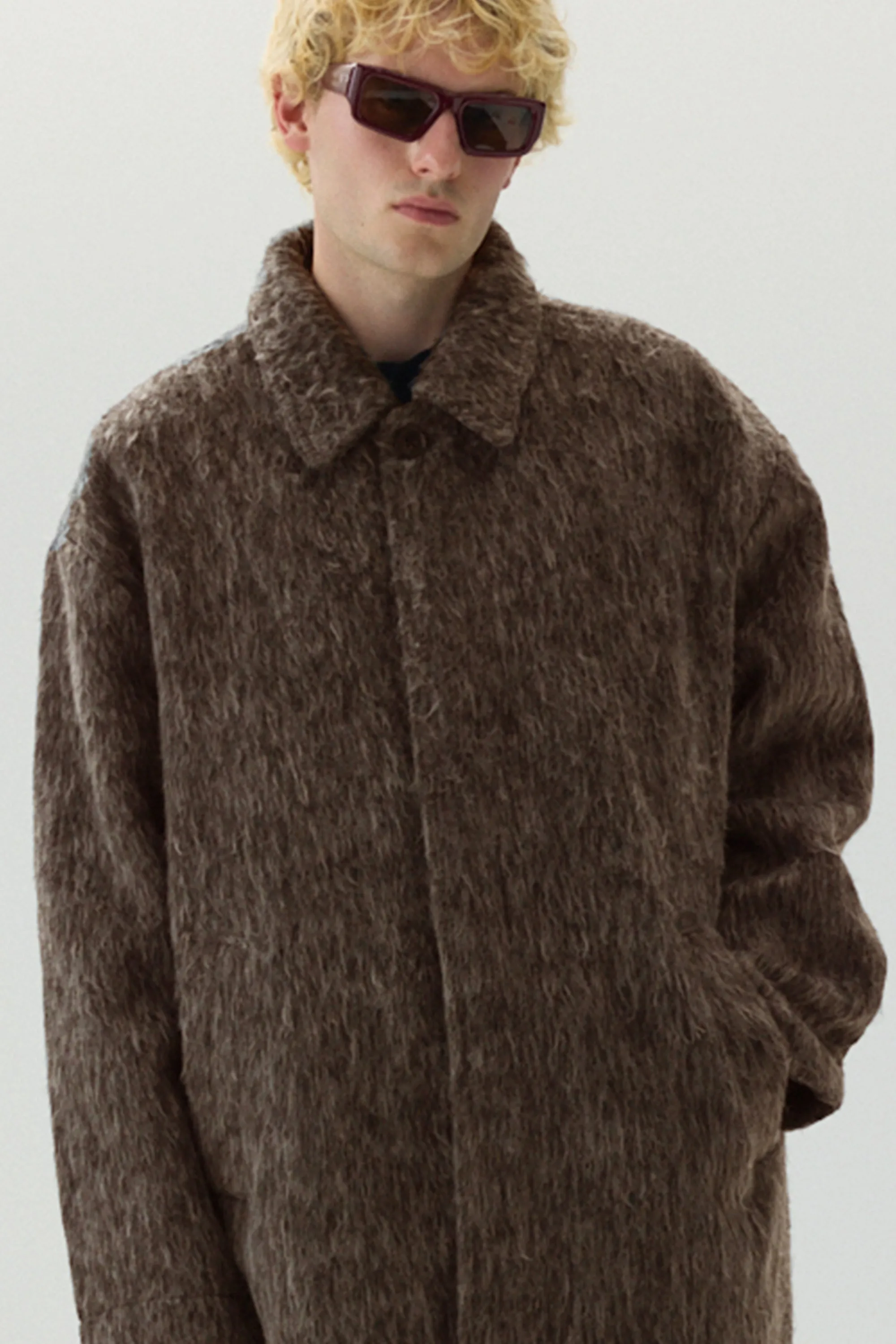 JOBA CARCOAT FUZZY AW24 BROWN