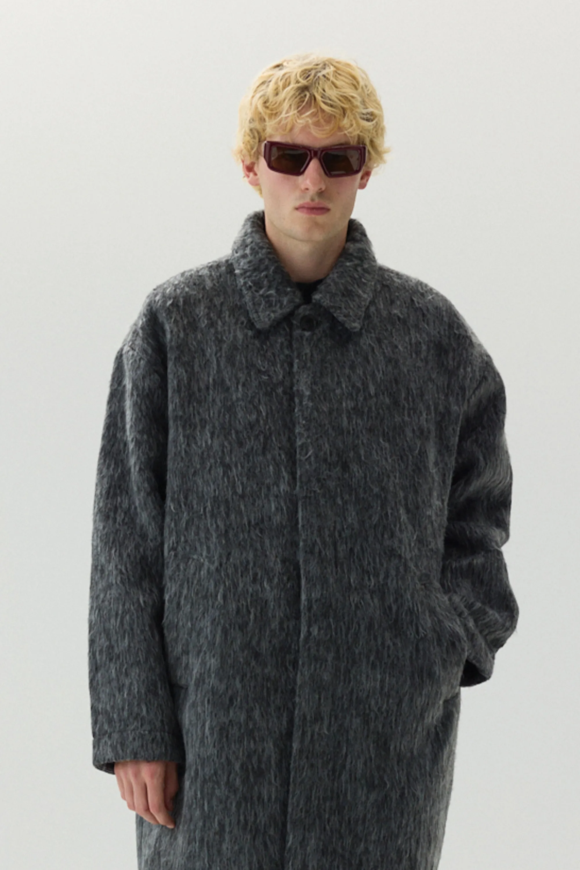 JOBA CARCOAT FUZZY AW24 GREY