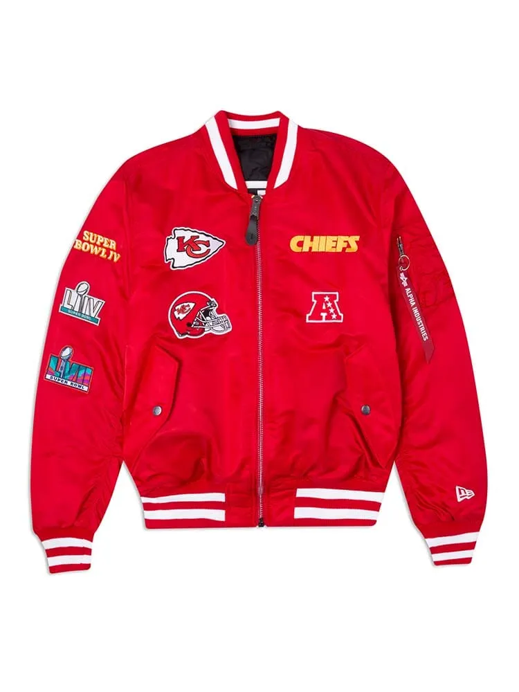 KANSAS CHIEFS X ALPHA X NEW ERA MA-1 BOMBER JACKET