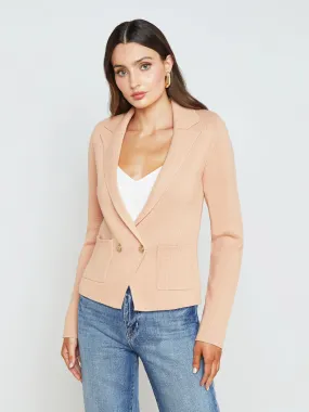 L'Agence Sofia Knit Blazer in Dusty Pink