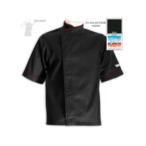 Large Size Kitchen Coat in Lily Black Burgundy - MANELLI