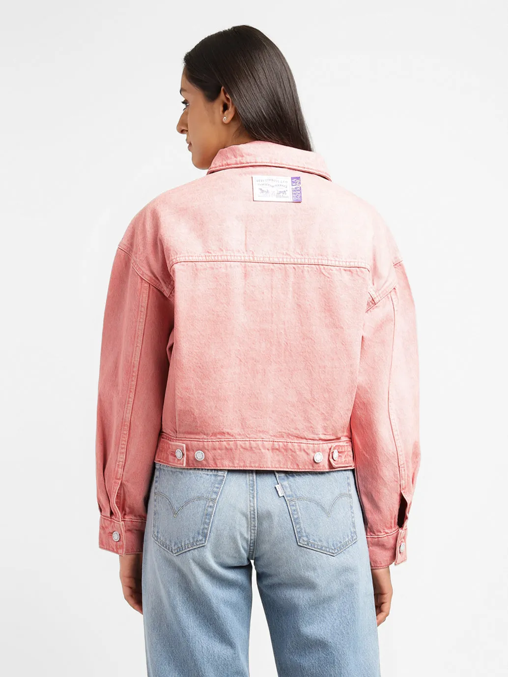 Levi's x Deepika Padukone Solid Peach Spread Collar Jacket