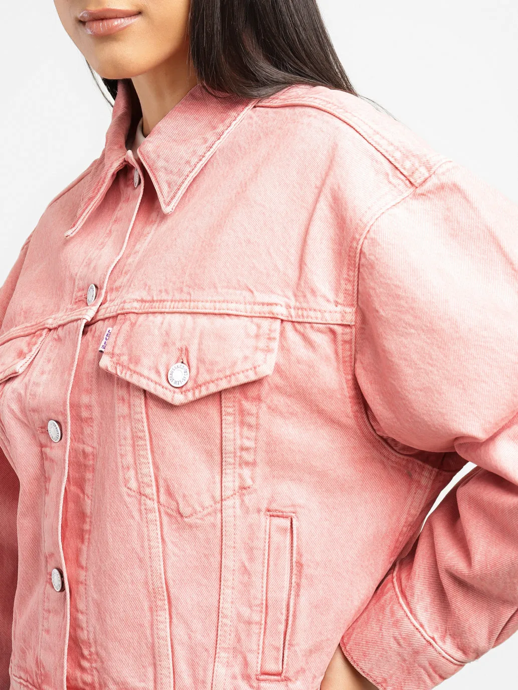 Levi's x Deepika Padukone Solid Peach Spread Collar Jacket