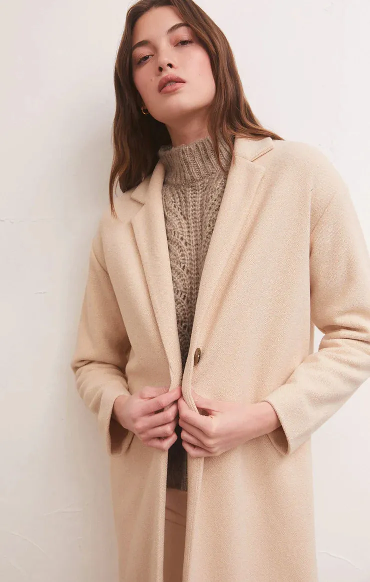 Mason Knit Coat | Oatmeal, Sapphire Blue