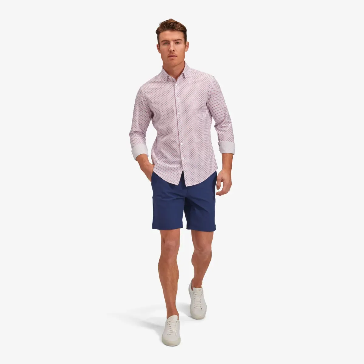 Men's Mizzen   Main | Leeward Trim No Tuck Long Sleeve | Pink Floral Print