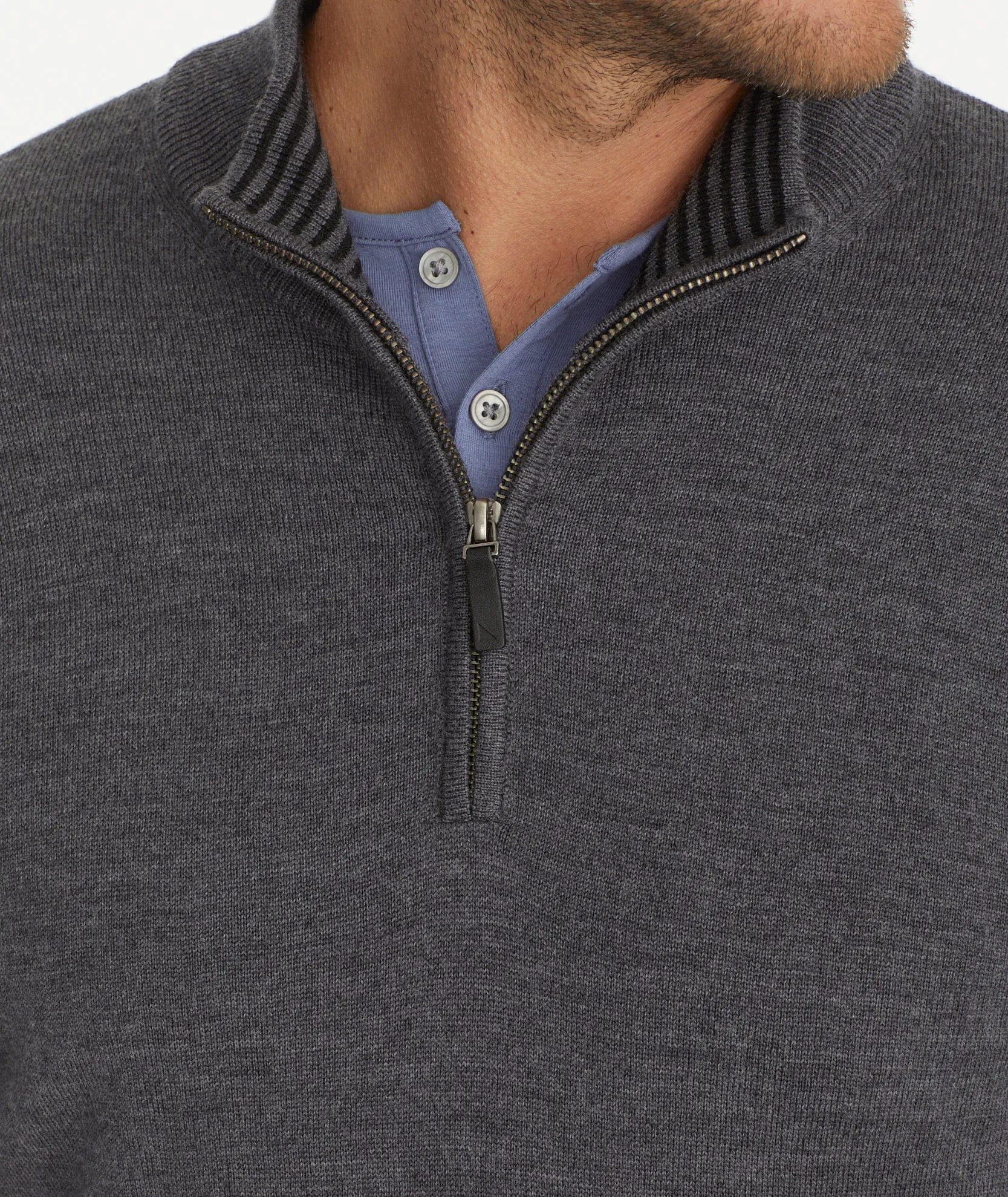 Merino Wool Quarter Zip Sweater