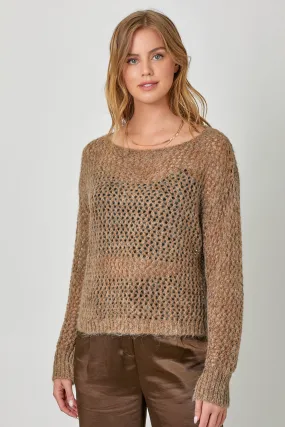 Metallic Net Pullover Sweater