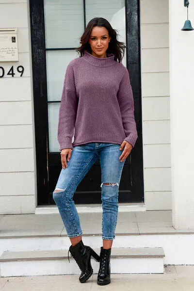 Mock Neck Long Sleeve Sweater