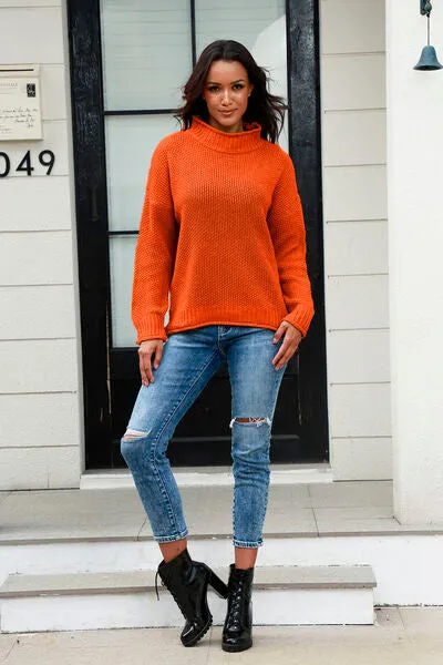 Mock Neck Long Sleeve Sweater