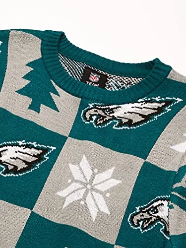 NFL PHILADELPHIA EAGLES PATCHES Ugly Sweater, Medium