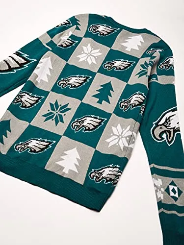 NFL PHILADELPHIA EAGLES PATCHES Ugly Sweater, Medium