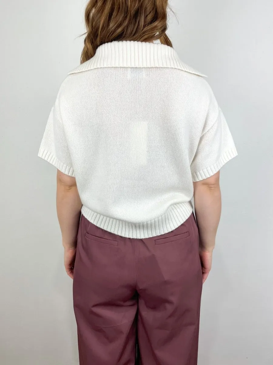 Polo Neck Sweater in Fleur De Sel