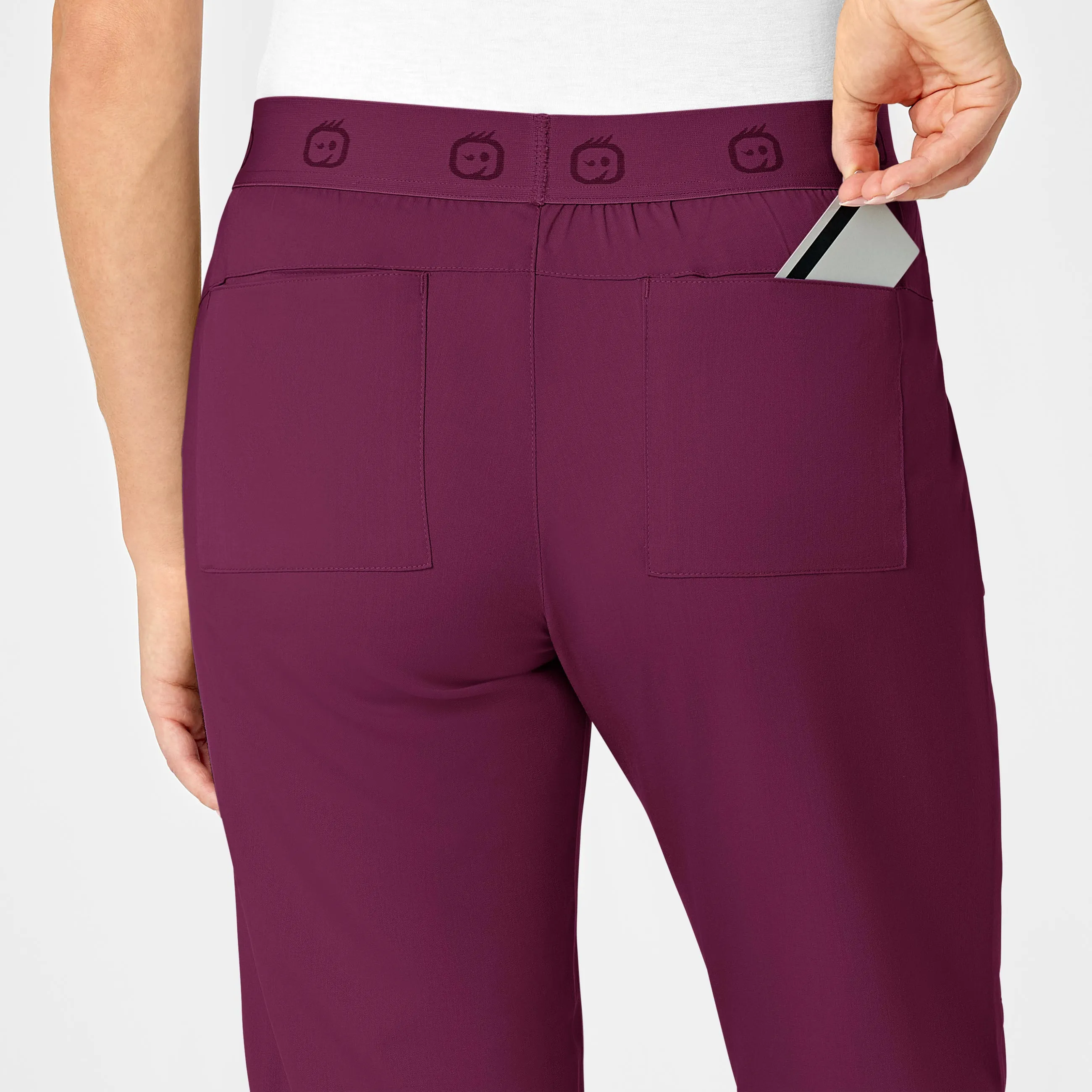 PRO Women's Slim Cargo Jogger Scrub Pant - Wine