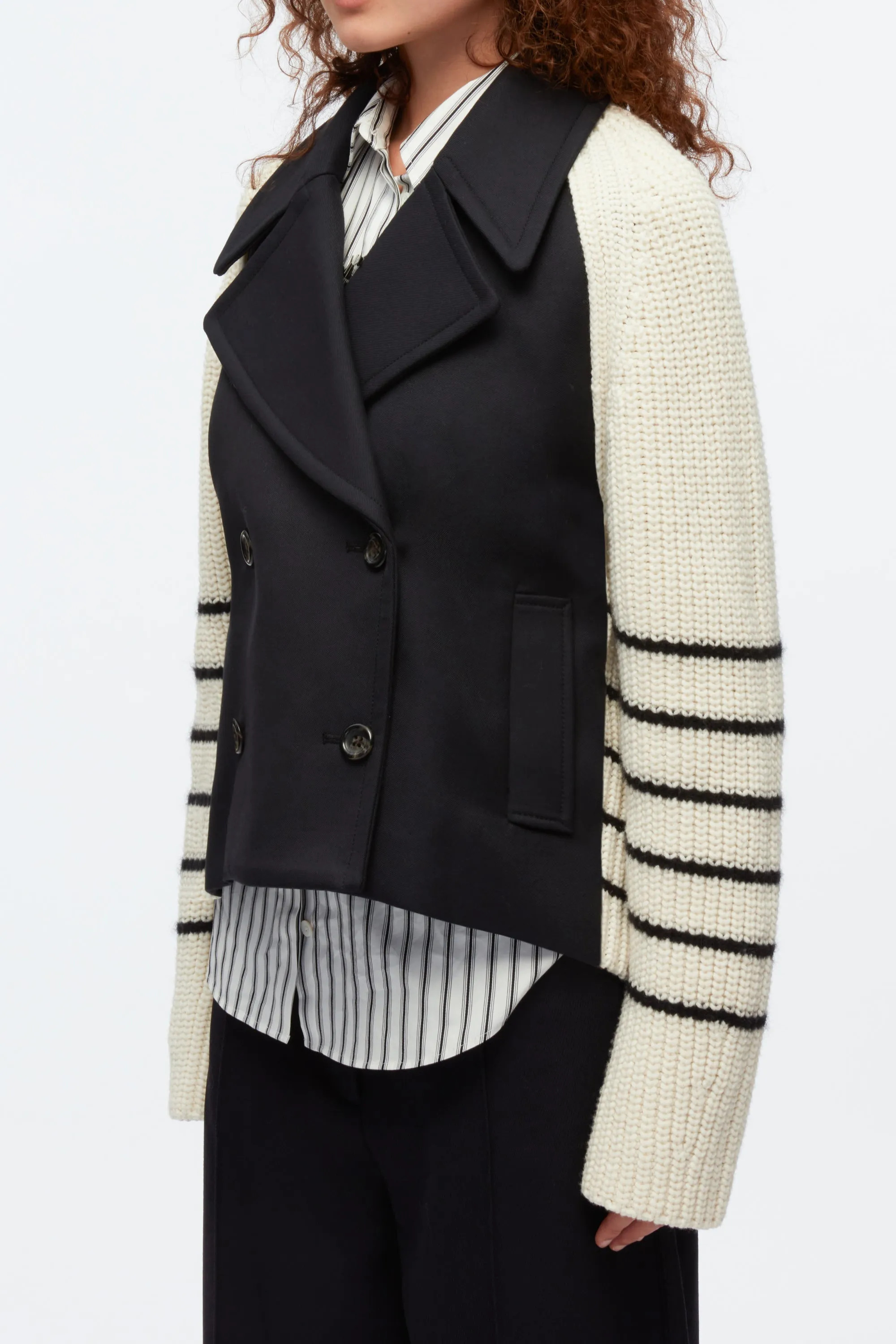 Sailor Stripe Knitted Combo Peacoat