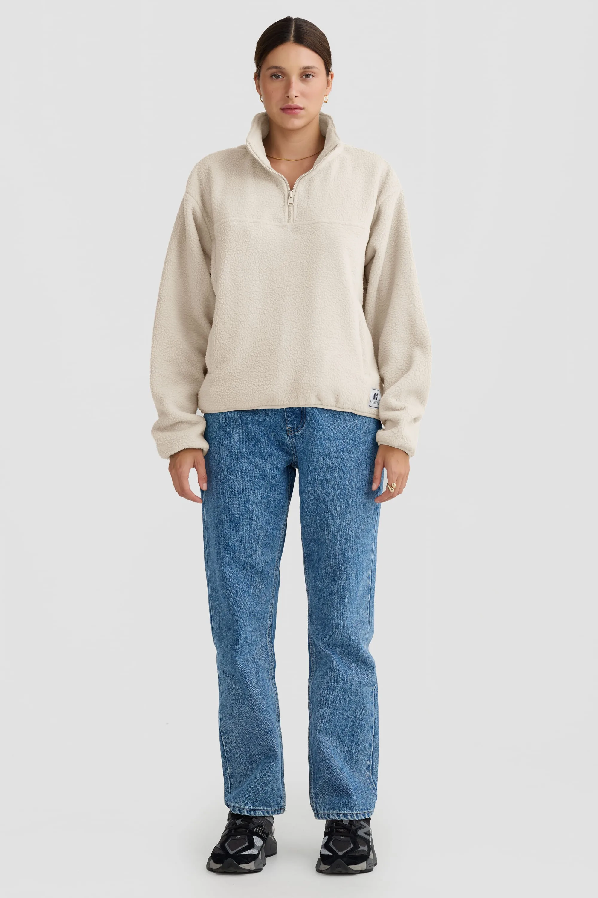 Sherpa Fleece Quarter Zip Natural