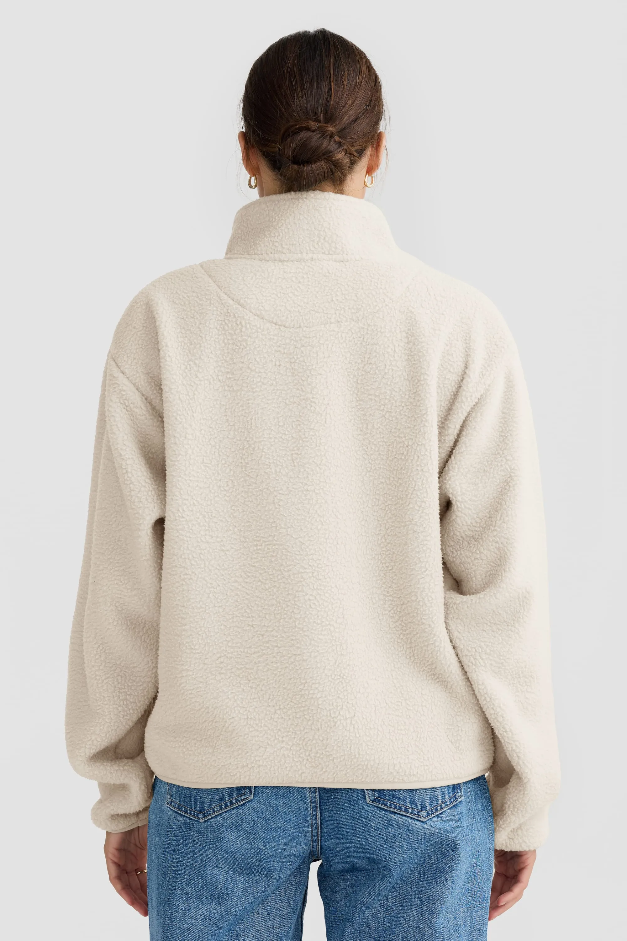 Sherpa Fleece Quarter Zip Natural