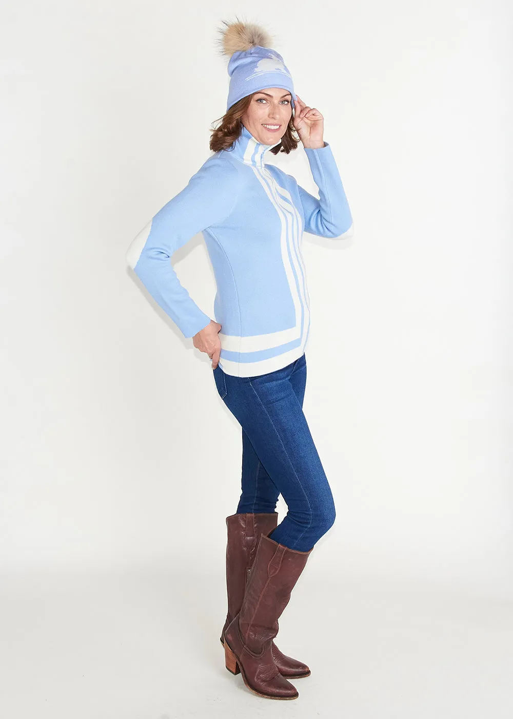 St. Moritz Half Zip - Periwinkle Blue