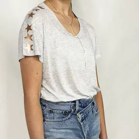 Stacy T-Shirt Lt Grey - Rose Gold Stars