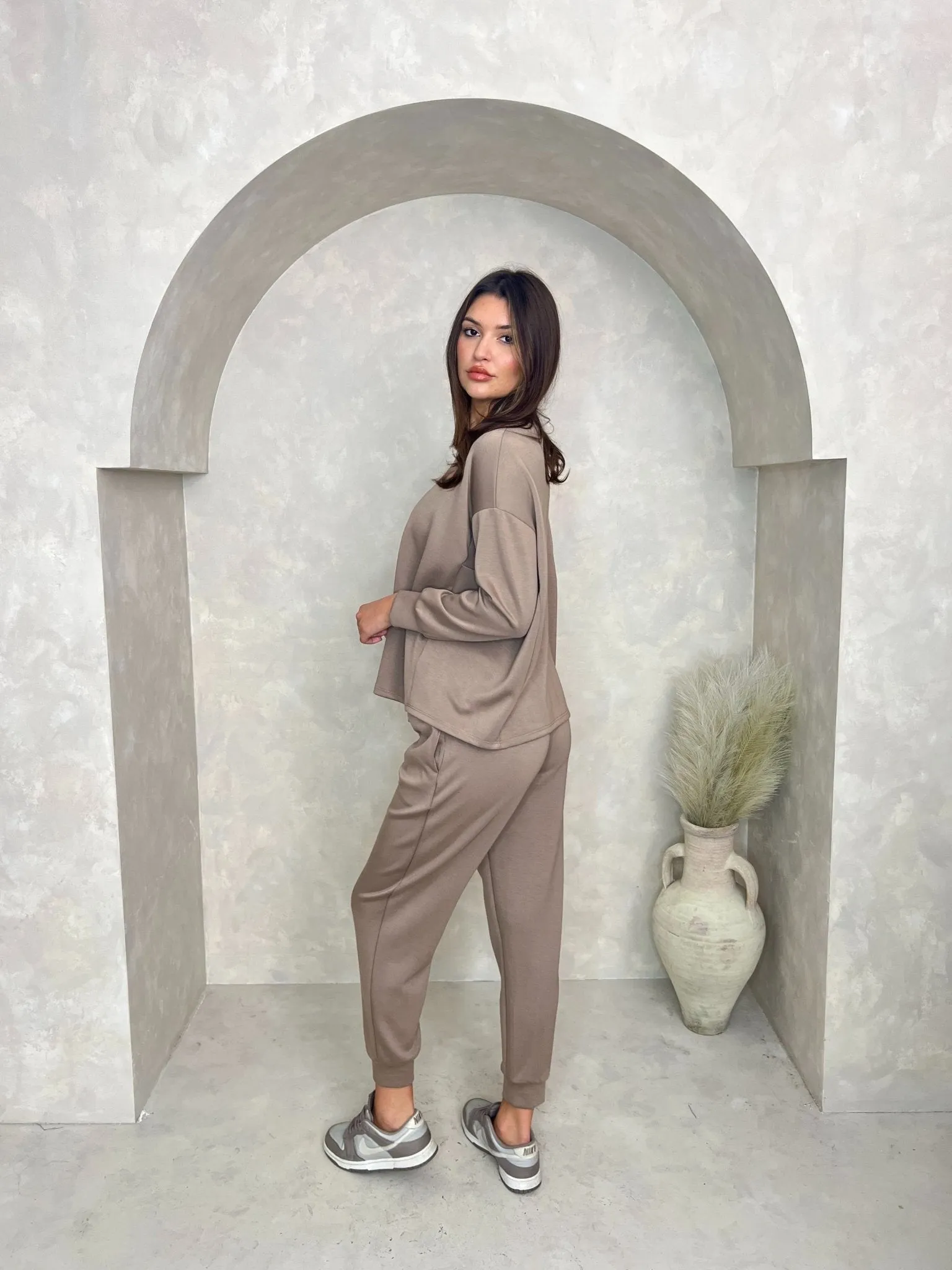 Taupe Drawstring Jogging Bottoms