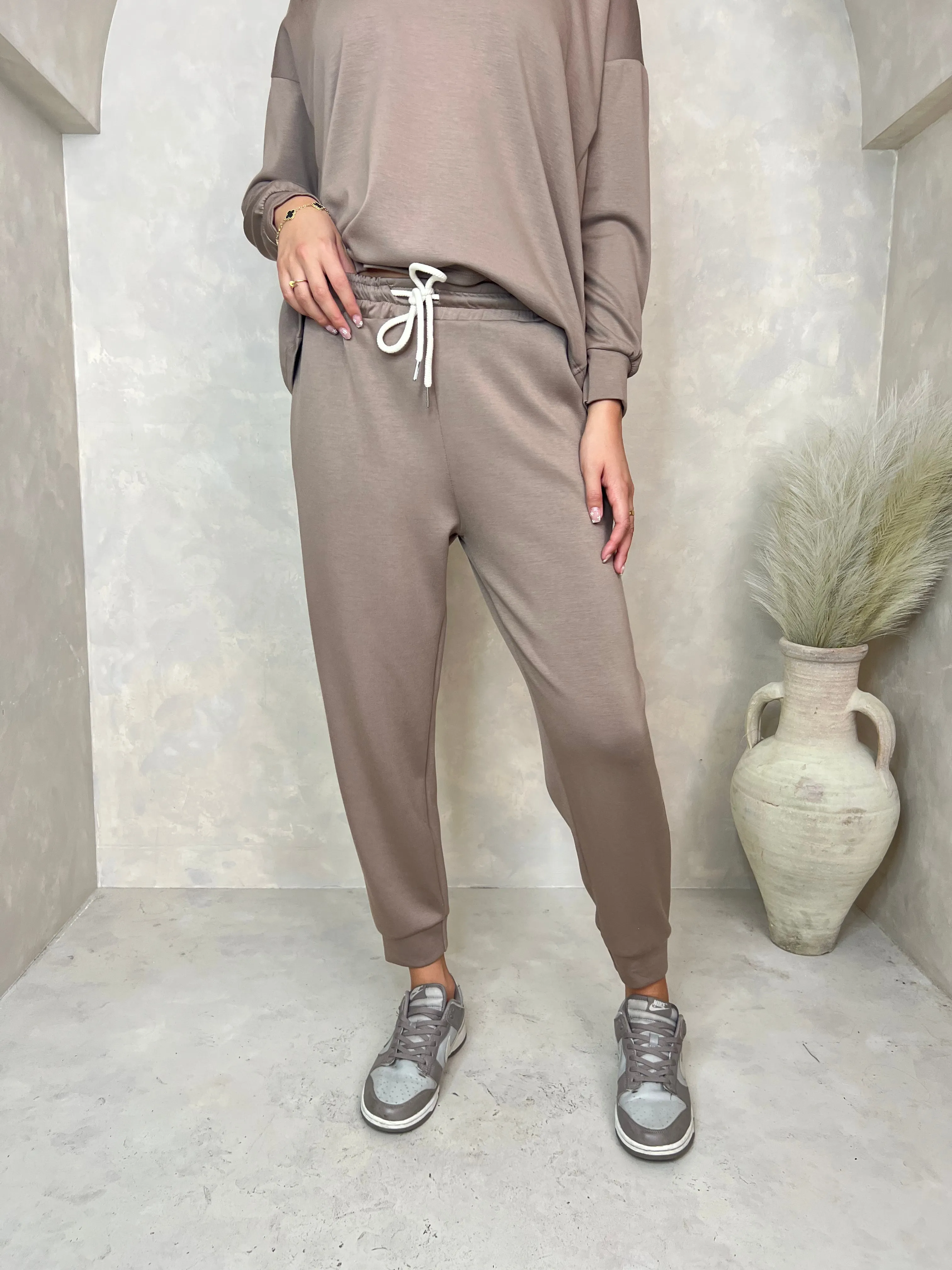 Taupe Drawstring Jogging Bottoms