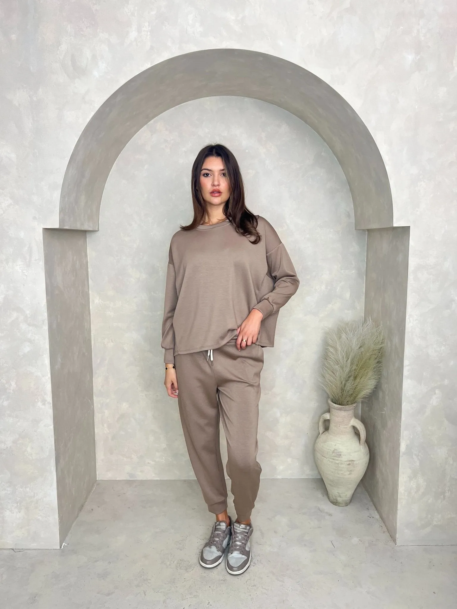 Taupe Drawstring Jogging Bottoms