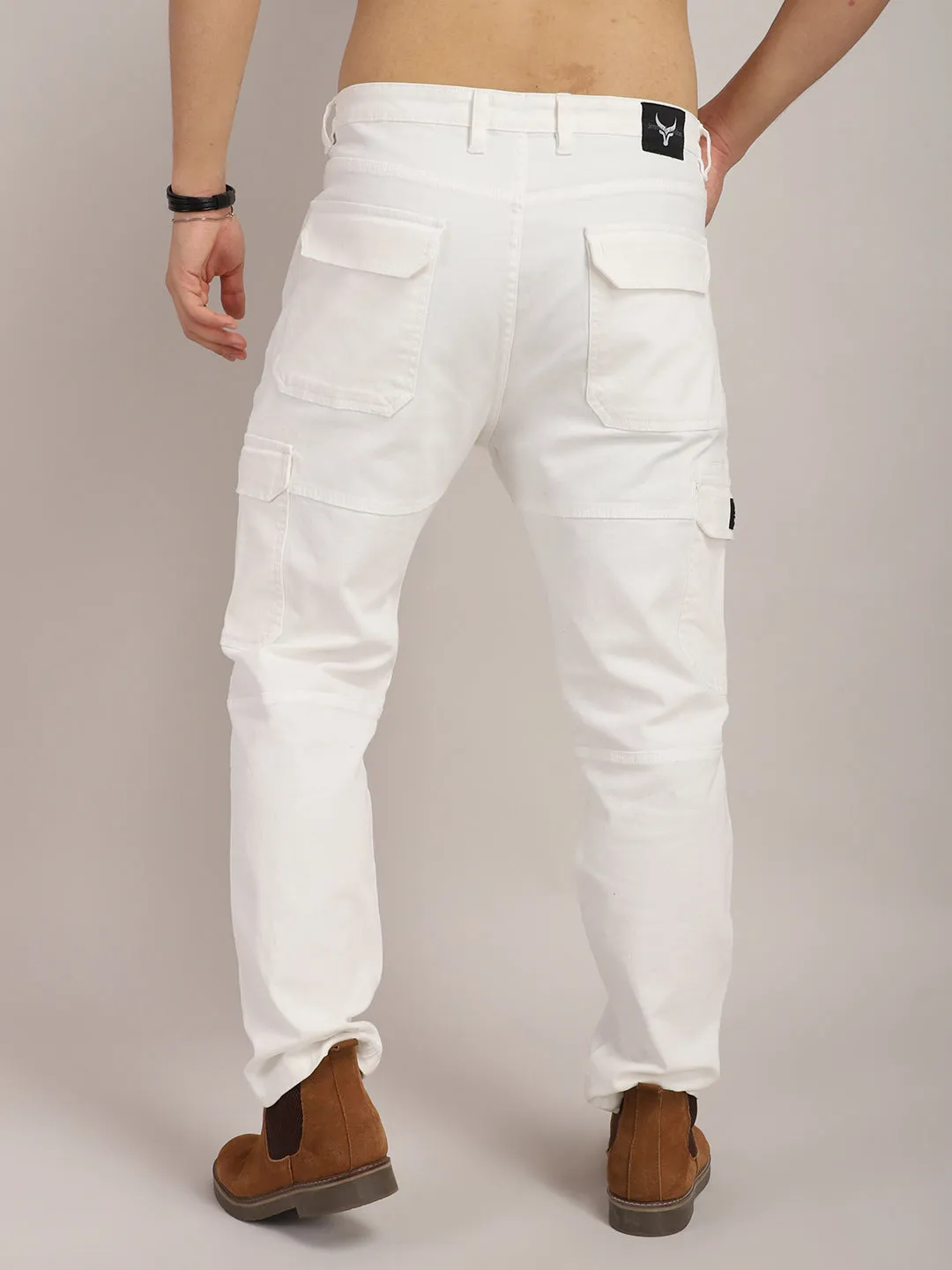 Terminator White Baggy Fit Denim Cargo