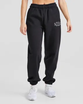 Varsity Graphic Oversized Joggers - Black