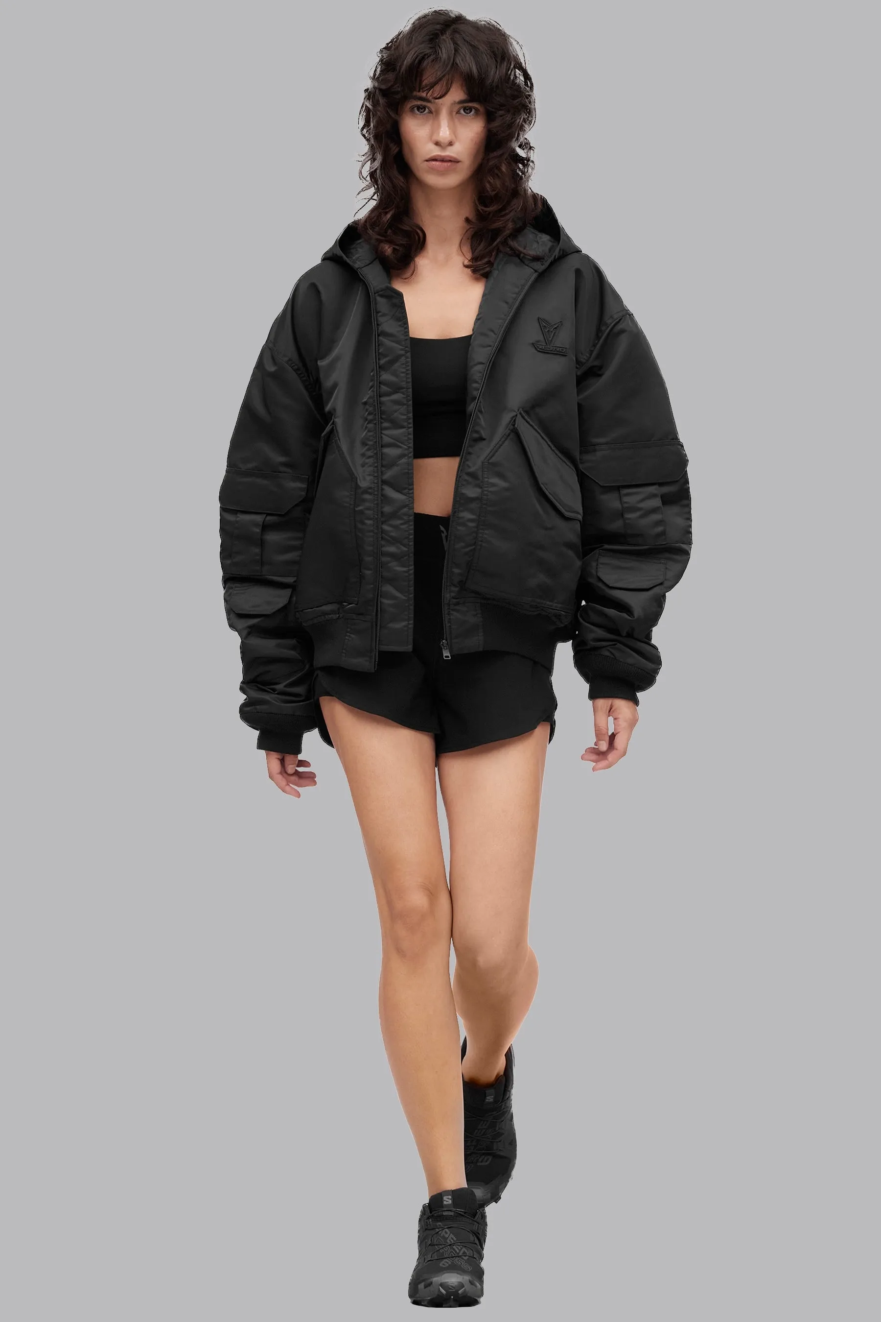 V_FLYTE BOXY BOMBER JACKET - Black