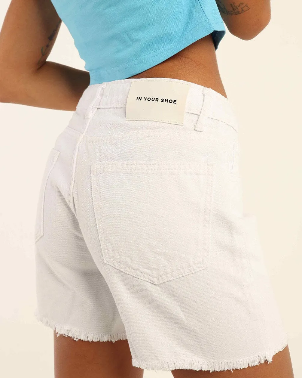 White Denim Shorts